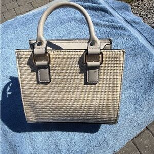 Chic Tan and Gray Satchel